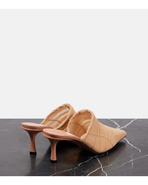 Jimmy Choo Natural Lotta 65 Ruched Tulle Mules