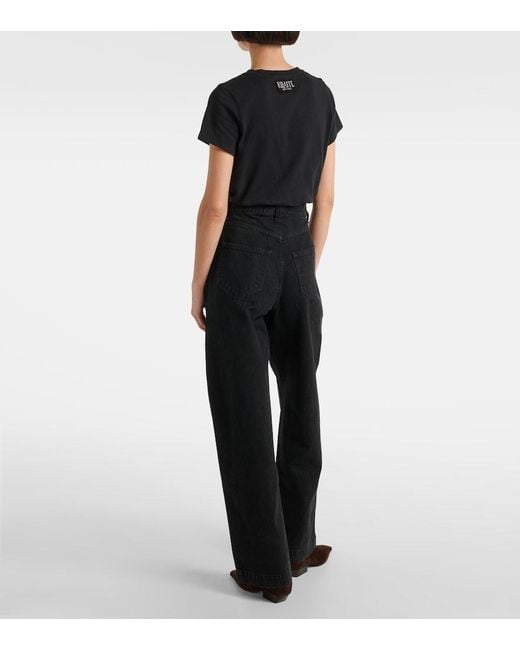 Khaite Blue Hewitt High-Rise Straight Jeans