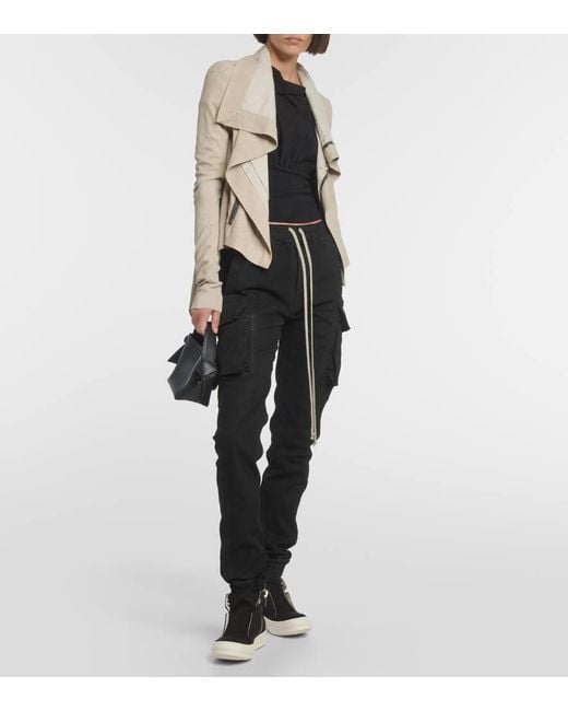 Rick Owens Black High-Top Sneakers Dunk Aus Denim