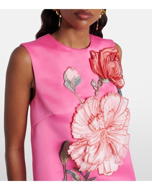 LEO LIN Pink Yvonne Embroidered Minidress