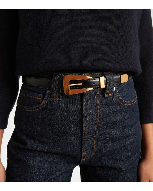 Khaite Black Lucca Leather Belt