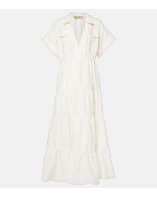 Adriana Degreas White Cotton Maxi Dress