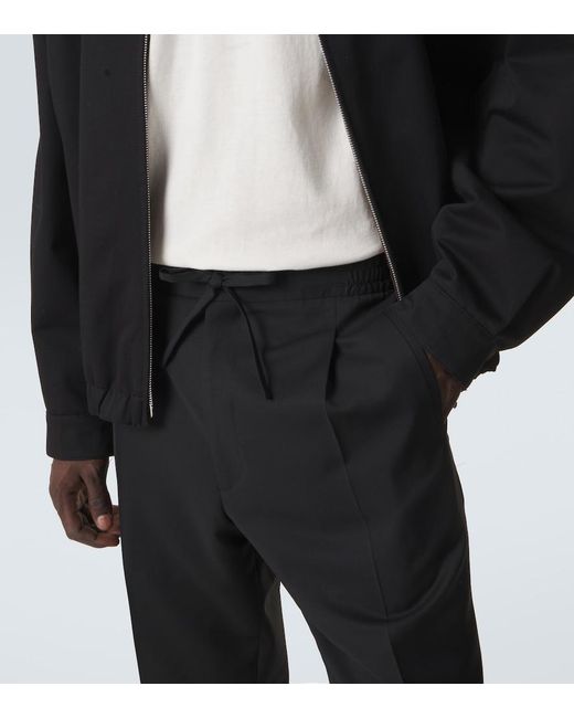Lardini Black Virgin Wool Tapered Pants for men