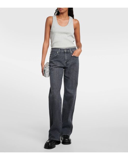 Jean ample Tess a taille haute 7 For All Mankind en coloris Black