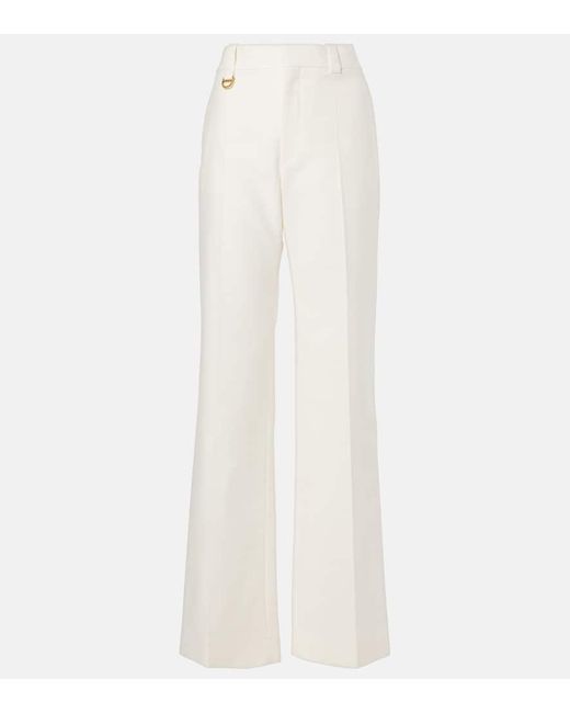 Chloé White Gerade High-Rise-Hose Aus Baumwolle