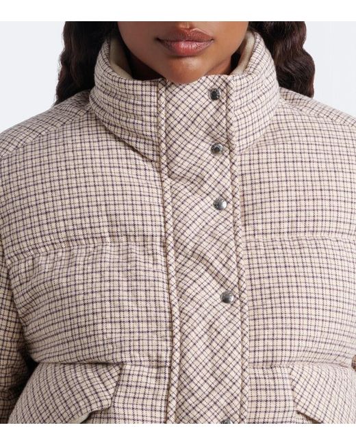 Moncler Natural Cloante Checked Down Jacket