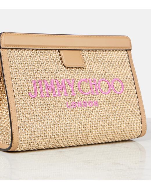 Jimmy Choo Natural Clutch Avenue Small Mit Leder