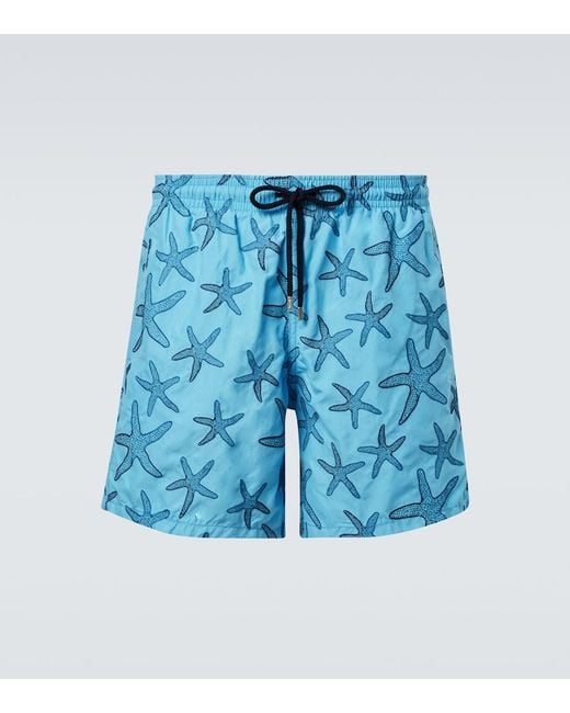 Vilebrequin Blue Mistral Printed Swim Trunks for men