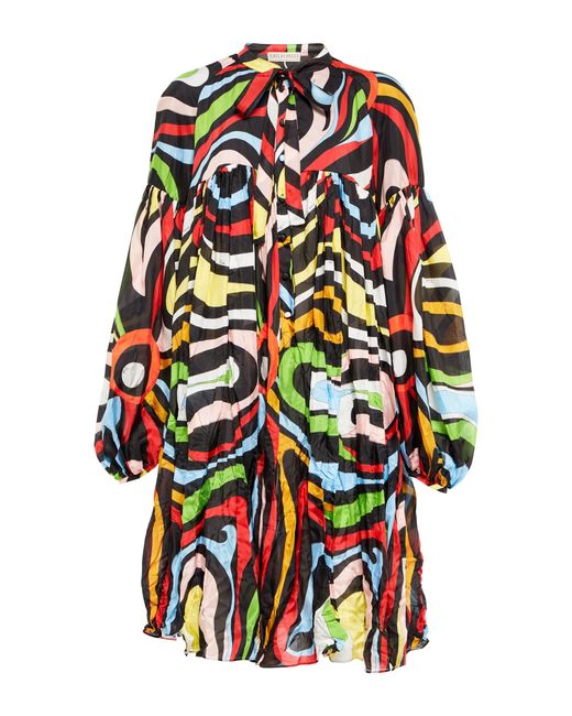 Emilio Pucci Marmo-print Silk Minidress | Lyst