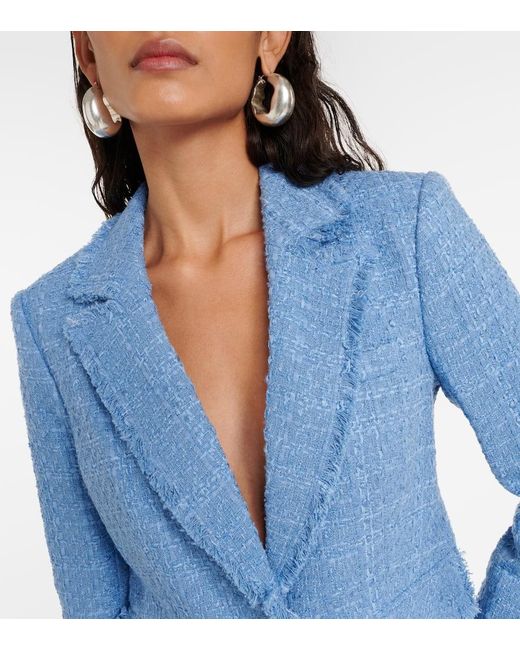 Blazer Hosanna in tweed di misto cotone di Veronica Beard in Blue