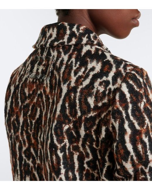Ganni Black Leopard-Print Jacquard Jacket