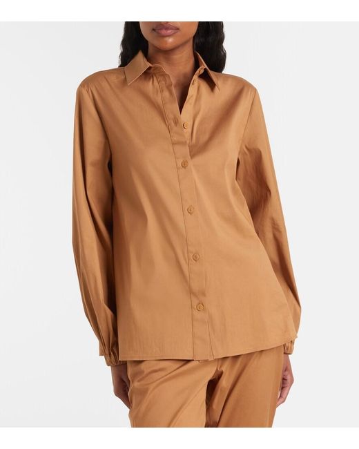 Max Mara Brown Fertile Cotton-Blend Shirt