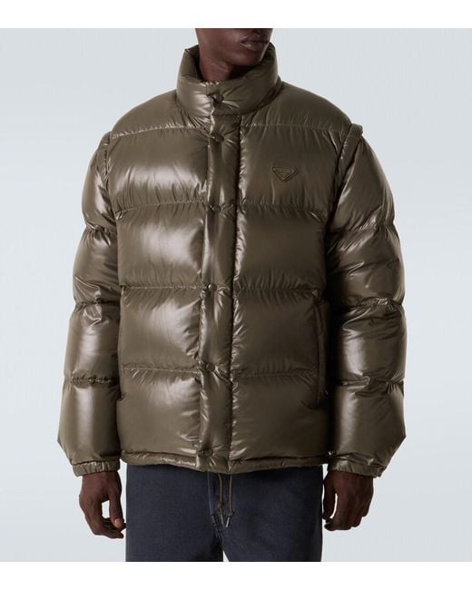 Prada Green Re-Nylon Down Jacket for men