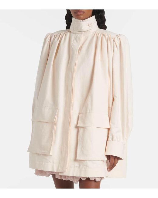 Chloé Natural Gathered Cotton Canvas Jacket