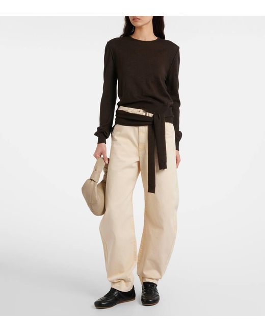 Lemaire Black Soft Runner Leather Sneakers