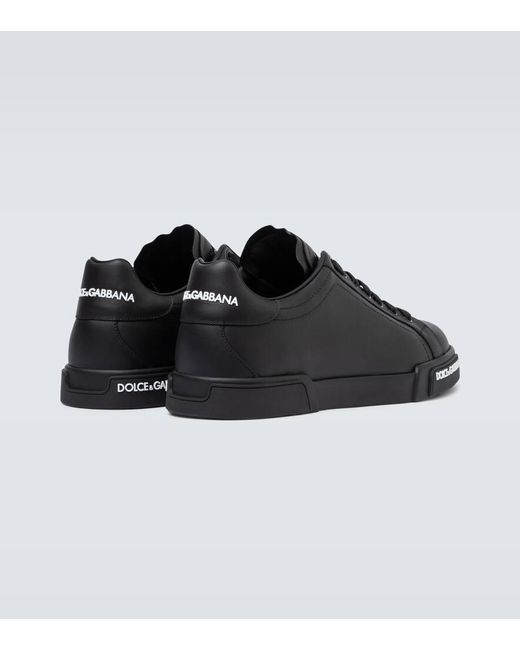 Sneakers Portofino con logo di Dolce & Gabbana in Black da Uomo