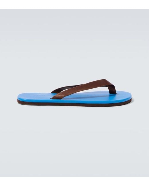 Auralee Blue Leather Thong Sandals for men