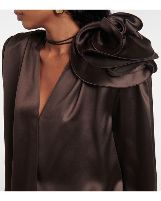 Magda Butrym Brown Top Aus Satin