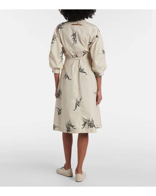 Moncler Natural Hemdblusenkleid Aus Baumwollpopeline