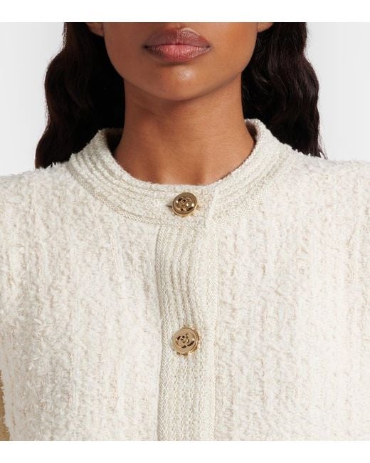Gucci Natural Wool-Blend Lame Boucle Cardigan