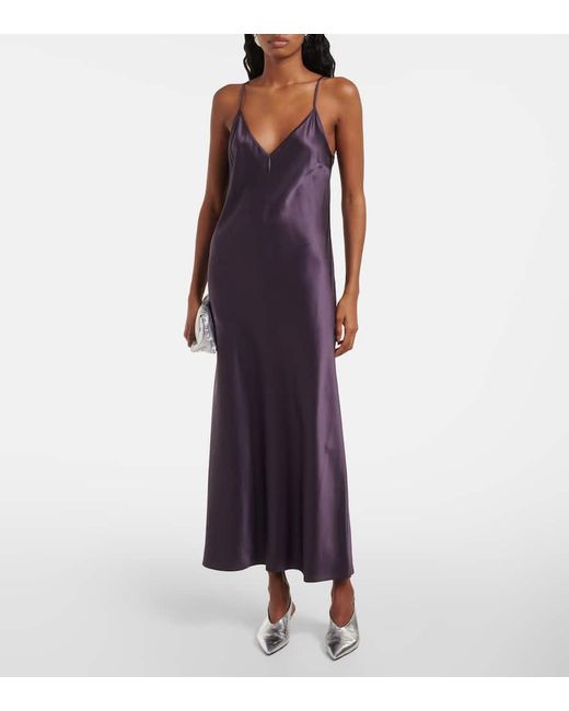 Robe Clea En Satin De Soie Joseph en coloris Purple