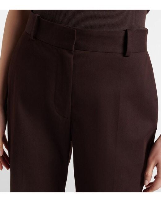 Joseph Brown Cotton-Blend Straight Pants