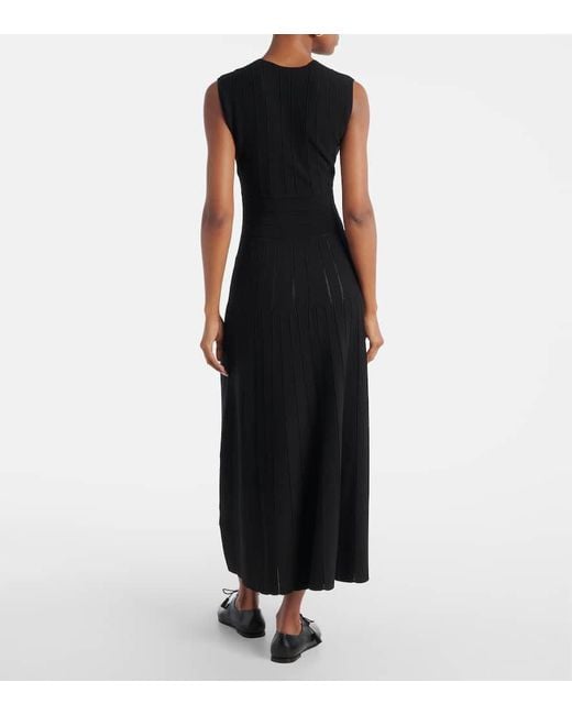 Max Mara Black Maxikleid Tallone Aus Strick