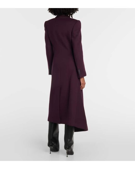 Alexander McQueen Purple Asymmetric Wool Felt Coat