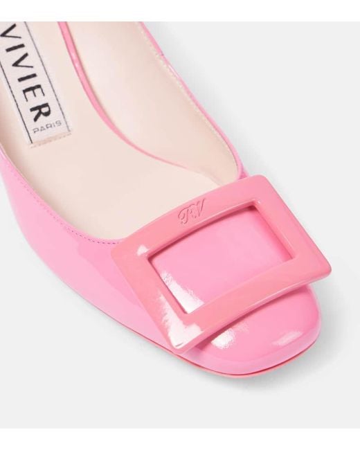 Roger Vivier Pink 45 Leather Pumps