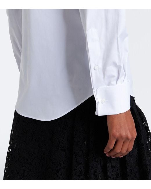 Fendi White Pique-Trimmed Cotton Poplin Shirt