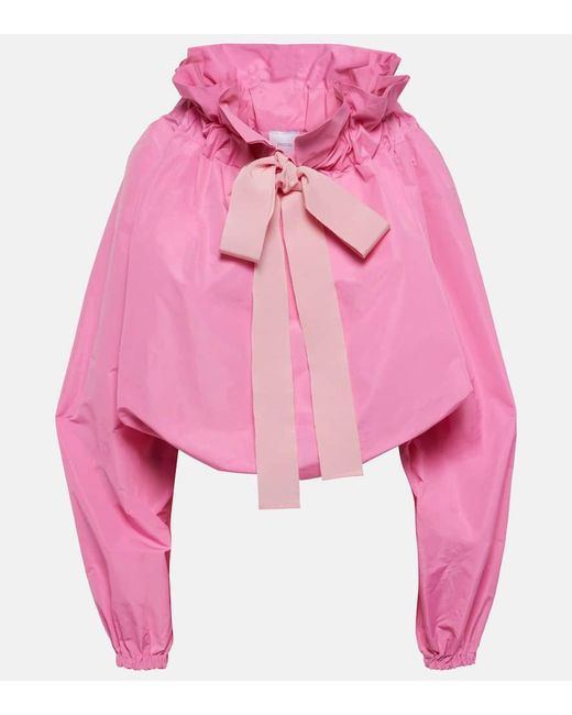 Patou Pink Tie-neck Oversized Faille Top