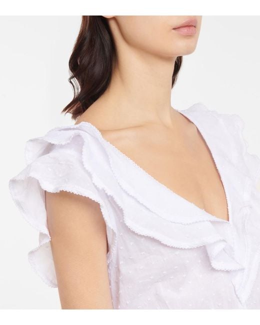 Poupette White Della Cotton Midi Dress
