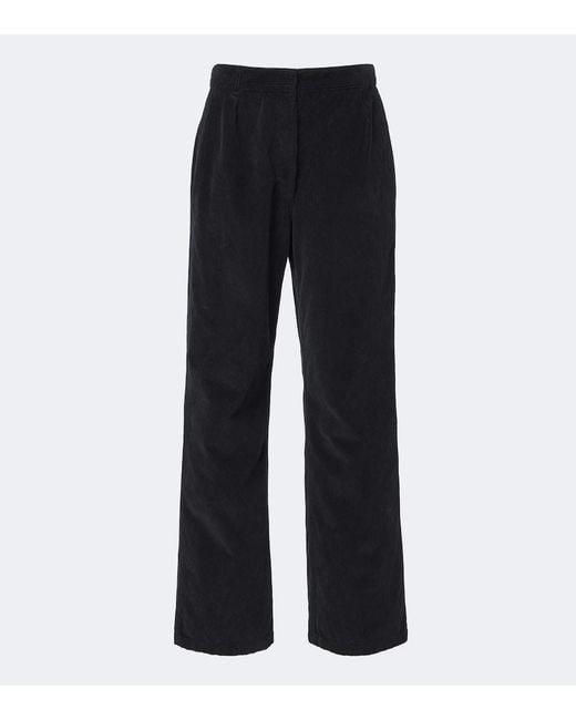 The Row Blue Adler Cotton Corduroy Wide-Leg Pants