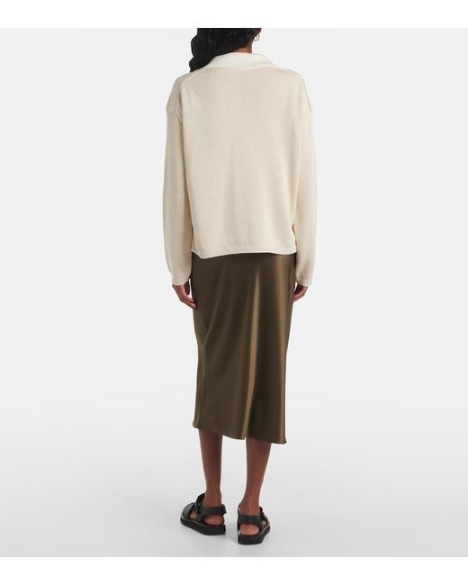 Joseph Natural Striped Cotton Polo Sweater