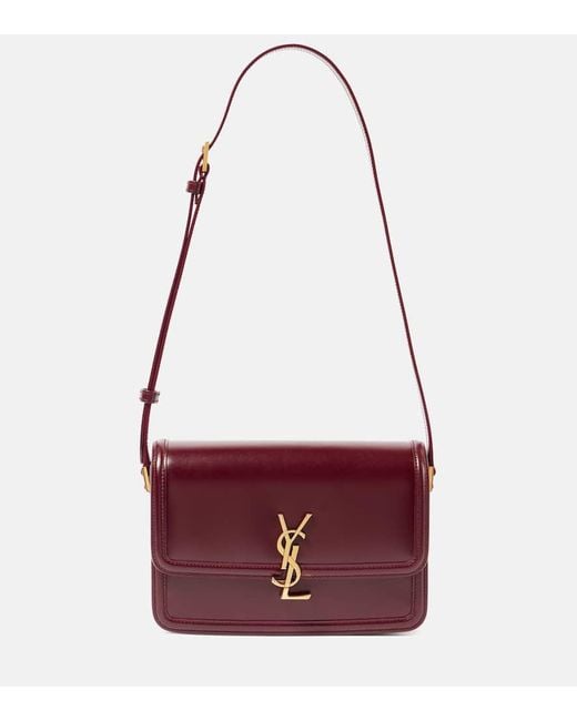 Saint Laurent Red Medium Leather Top-Handle Crossbody Bag