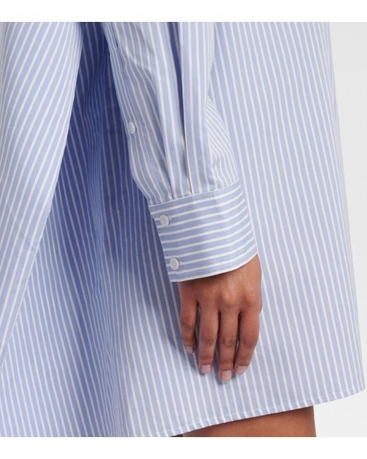 Proenza Schouler Blue Isla Striped Cotton And Silk Minidress