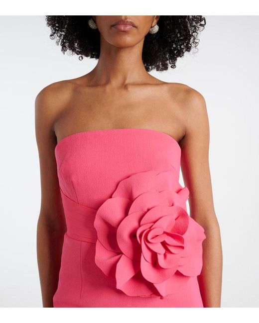 Rebecca Vallance Pink Midikleid Aus Crepe
