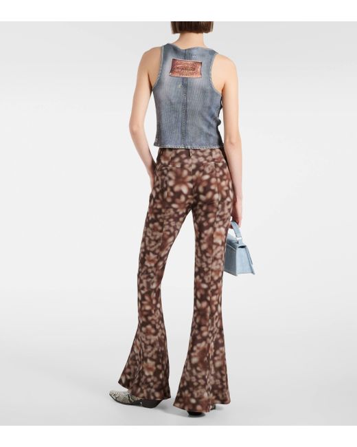 Acne Brown Pippen Floral Flared Pants