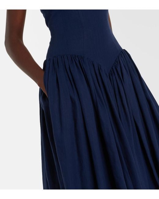 Gabriela Hearst Blue Oriana Linen Maxi Dress