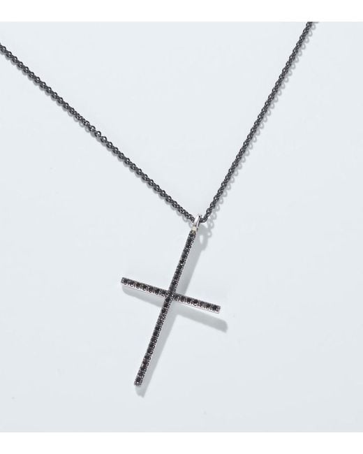 Ileana Makri Blue Classic 18Kt And Steel Necklace With Diamonds for men