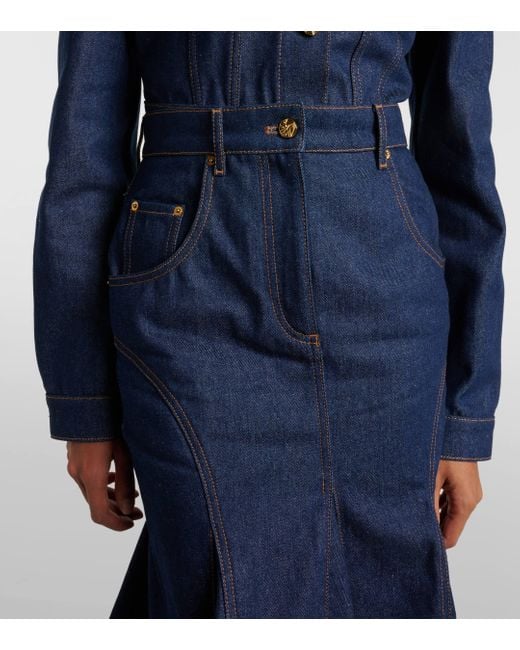 Nina Ricci Blue Denim Midi Skirt