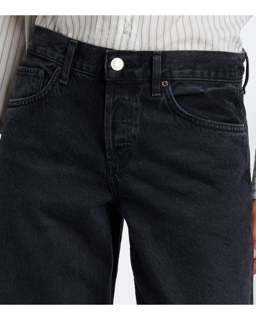 Agolde Black Low Rise Loose Wide-Leg Jeans