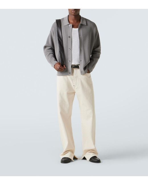 FRAME Gray Open-Knit Cardigan for men