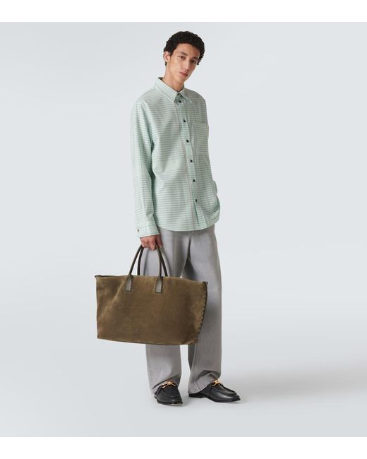 Bottega Veneta Tote Bag Cabat Large Aus Veloursleder in Green für Herren