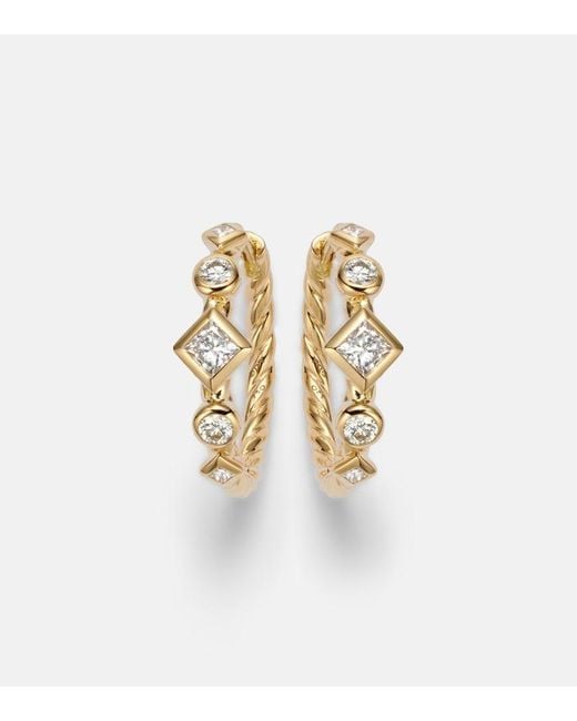 David Yurman White Petite Modern Renaissance 18Kt Earrings With Diamonds