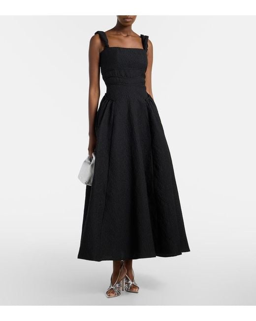 Rachel Gilbert Black Sophia Jacquard Maxi Dress