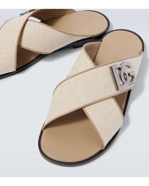Dolce & Gabbana Sandalen Dg Aus Canvas Mit Leder in Multicolor für Herren