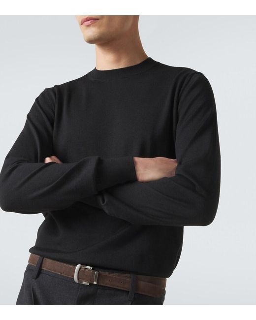 Agnona Blue Wool And Cashmere Sweater for men