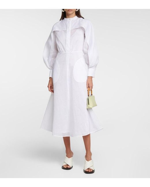Jil Sander White Cotton Shirt Dress