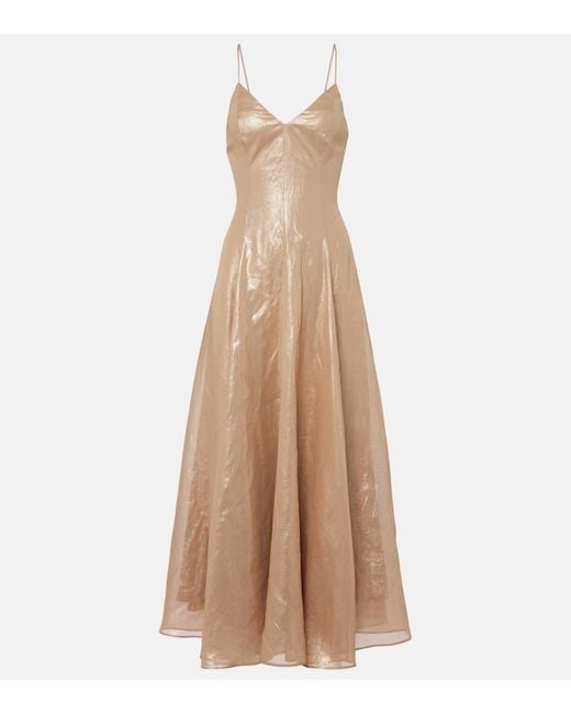 Brunello Cucinelli Natural Monili Cotton Maxi Dress